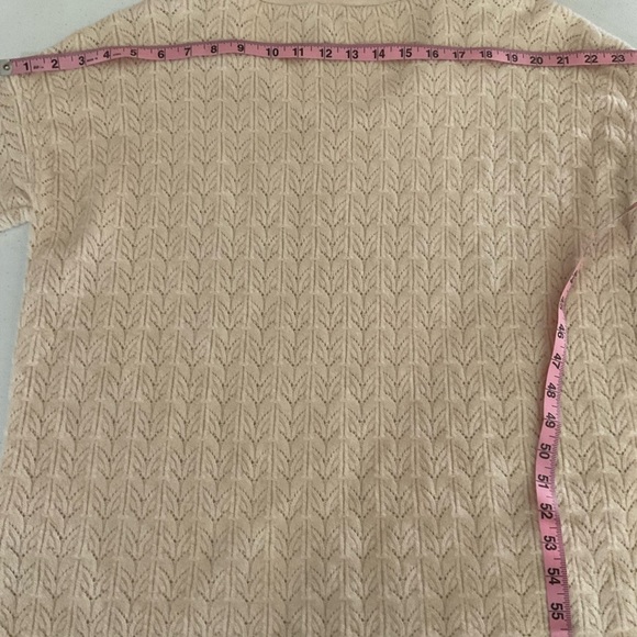 Chico’s Cable Knit Sweater V-Neck “Drama” Pullover Oatmeal Women’s 8 (Chico’s 1) - Picture 11 of 13